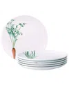 Noritake Kyoka Shunsai Assorted Salad Plates 9.5" Set/6 In Multi