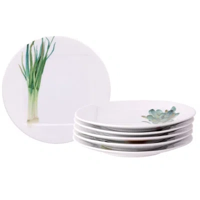 Noritake Kyoka Shunsai Set Of 6 Assorted Appetizer Plates, 6" In White