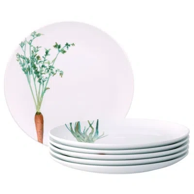 Noritake Kyoka Shunsai Set Of 6 Assorted Salad Plates, 9.5" In White