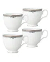 Noritake Laurelvale 4 Piece Cup Set, Service For 4 In White