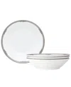 Noritake Laurelvale 4 Piece Soup Bowl Set, Service For 4 In White