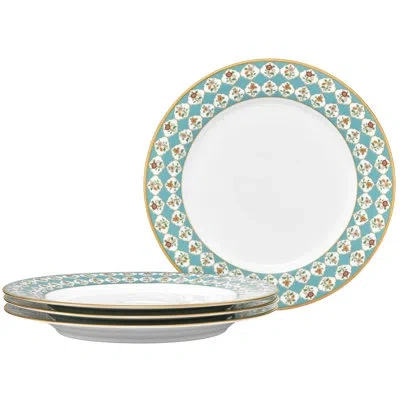 Noritake Lodi's Morning Dinner Plates, 10 1/2" In Blue;white