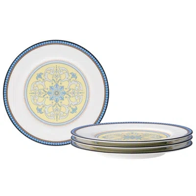 Noritake Menorca Palace Set Of 4 Bread & Butter/appetizer Plates, 6-1/2" In Blue;white