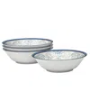 Noritake Menorca Palace Set Of 4 Cereal Bowls 15-1/2 Oz. In Blue