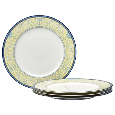 Noritake Menorca Palace Set Of 4 Dinner Plates, 10-3/4" In Blue;white
