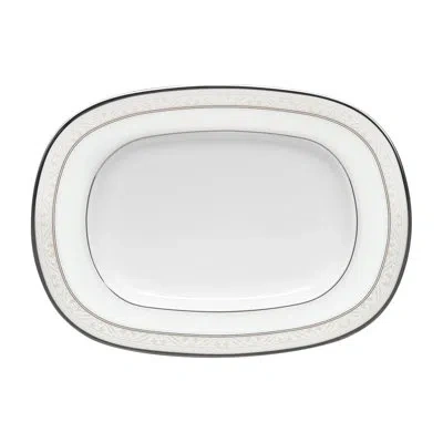 Noritake Montvale Platinum Butter Dish, 8.25" In White