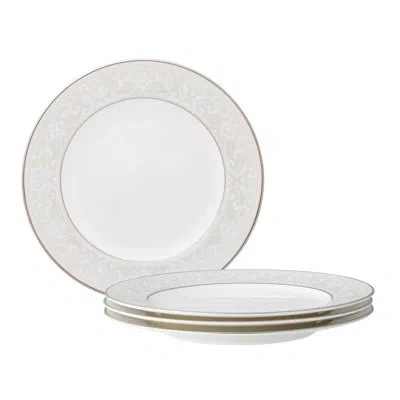 Noritake Montvale Platinum Set Of 4 Salad Plates, 8-1/2" In White