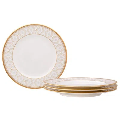 Noritake Noble Pearl Set Of 4 Bread & Butter/appetizer Plates, 6-1/2" In White