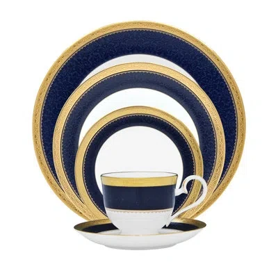 Noritake Odessa Cobalt 5-piece Place Setting, Service For 1 In Gold