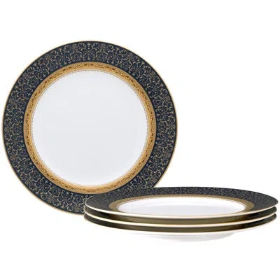Noritake Odessa Cobalt Accent Plates, 9" In Gold