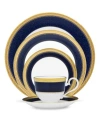 Noritake Odessa Cobalt Gold 5 Pc Place Setting In Dark Blue