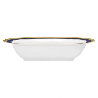 Noritake Odessa Cobalt Oval Bone China Serving Bowl In Gold