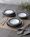 Noritake Odessa Cobalt Platinum Dinnerware Collection In White