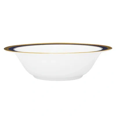Noritake Odessa Cobalt Round Serving Bowl In Gold