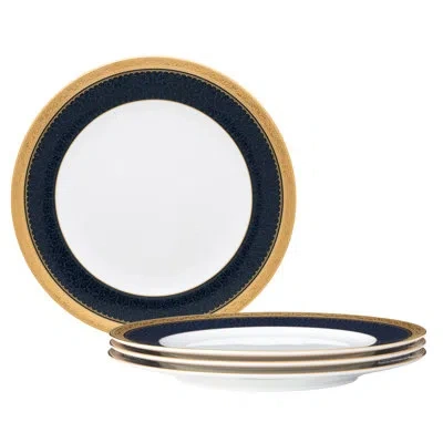 Noritake Odessa Cobalt Salad Plates, 8-1/2" In Gold