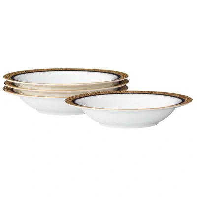 Noritake Odessa Cobalt Set Of 4 Fruit Bowls, 6", 5 Oz. In Gold
