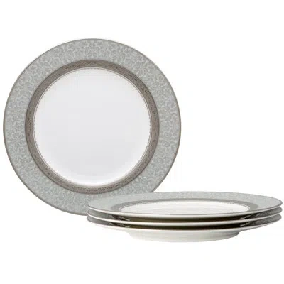 Noritake Odessa Set Of 4 Accent Plates, 9" In Platinum