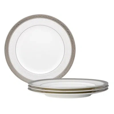 Noritake Odessa Set Of 4 Salad Plates, 8-1/2" In Platinum