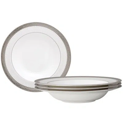 Noritake Odessa Set Of 4 Soup Bowls, 8-1/2", 12 Oz. In Platinum