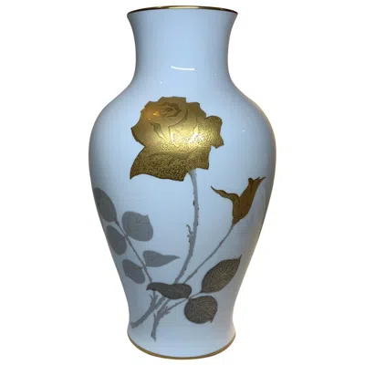 Pre-owned Noritake Okura Porcelain Flower Vase In Blue