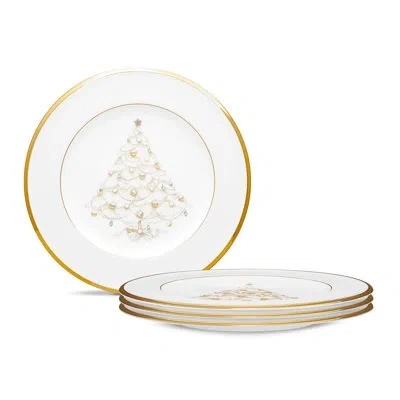 Noritake Palace Christmas 8.5" Holiday Accent Plates In Gold