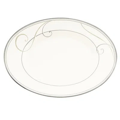 Noritake Platinum Wave Platter In Silver