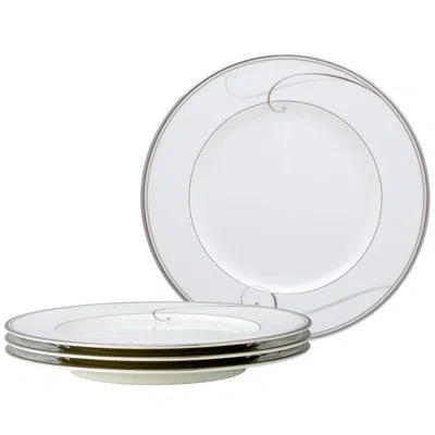 Noritake Platinum Wave Salad Plates, 8.5" In White