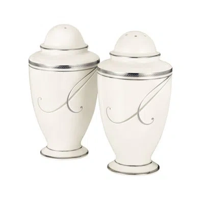Noritake Platinum Wave Salt & Pepper Set In White
