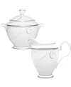 Noritake Platinum Wave Sugar Creamer Set In White