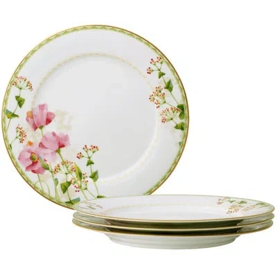 Noritake Poppy Place Dinner Plates, 10 1/2" In White;pink