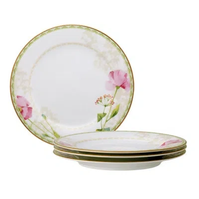 Noritake Poppy Place Salad Plates, 8-1/4" In White;pink