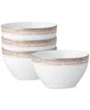 Noritake Raylan Porcelain Mini Bowls, Set Of 4 In White