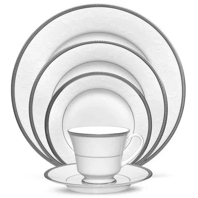 Noritake Regina Platinum 5-piece Place Setting, Service For 1 In White