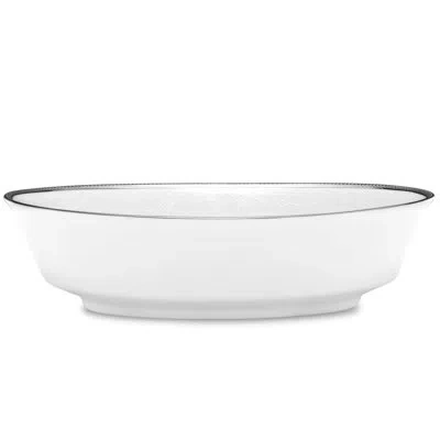 Noritake Regina Platinum Oval Vegetable Bowl, 9-3/4", 32 Oz. In White