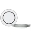 Noritake Rill Set Of 4 Bread & Butter/appetizer Plates, Service For 4 In Black