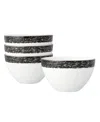 Noritake Rill Set Of 4 Cereal Bowls, Service For 4 In Black