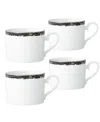 Noritake Rill Set Of 4 Cups, Service For 4 In Black