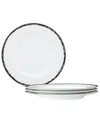 Noritake Rill Set Of 4 Dinner Plates, Service For 4 In Black