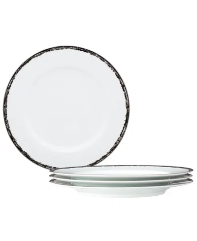 Noritake Rill Set Of 4 Dinner Plates, Service For 4 In Black