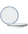 Noritake Rill Set Of 4 Dinner Plates, Service For 4 In Blue