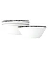 Noritake Rill Set Of 4 Fruit Bowls, Service For 4 In Black
