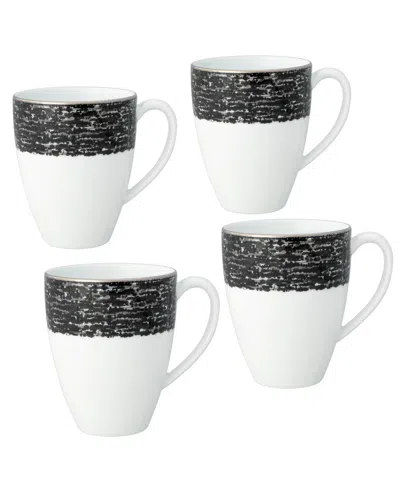 Noritake Rill Set Of 4 Mugs, Service For 4 In Black