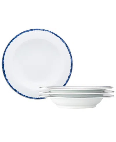 Noritake Rill Set Of 4 Pasta Bowls, Service For 4 In Blue