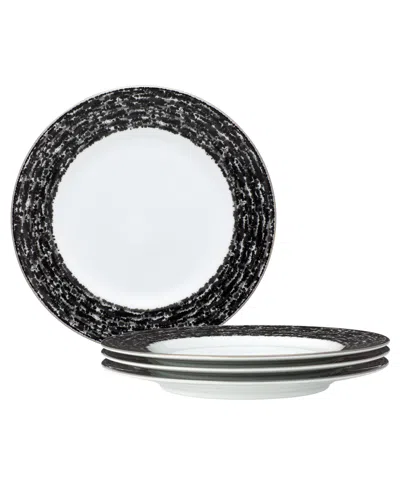 Noritake Rill Set Of 4 Salad Plates, Service For 4 In Black