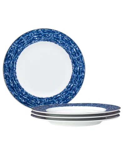 Noritake Rill Set Of 4 Salad Plates, Service For 4 In Blue