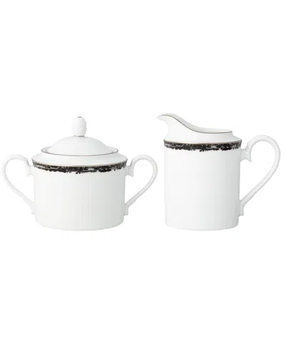Noritake Rill Sugar And Creamer In Black