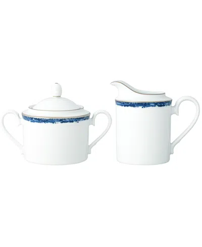 Noritake Rill Sugar And Creamer In Blue