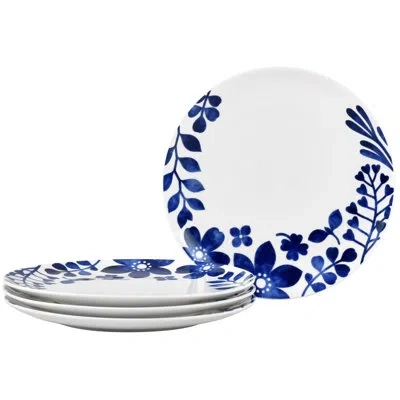 Noritake Sandefjord Set Of 4 Coupe Dinner Plates, 11" In Blue