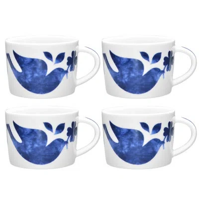 Noritake Sandefjord Set Of 4 Cups, 6 Oz. In Blue