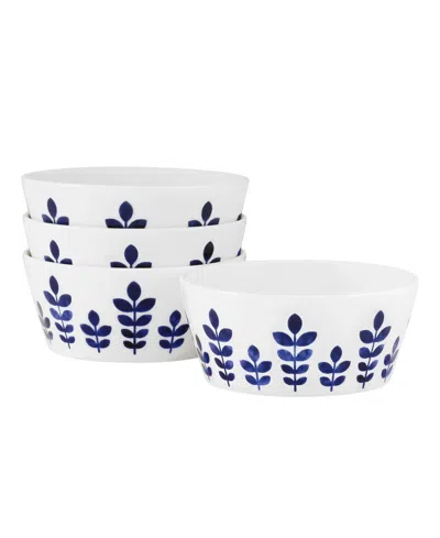 Noritake Sandefjord Set Of 4 Fruit Bowls 15 Oz. In Blue